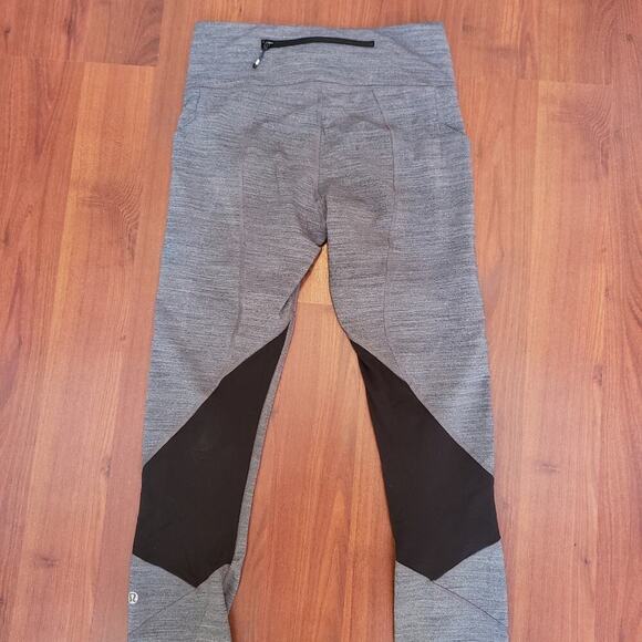 LULULEMON GRAY/BLACK COLORBLOCK LEGGING SIZE 4 - Picture 2 of 8